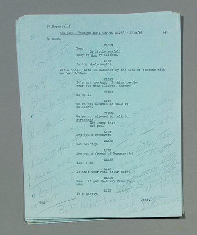 Colección de hojas de guion revisadas sueltas de la última y no terminada película de Marilyn Monroe, 