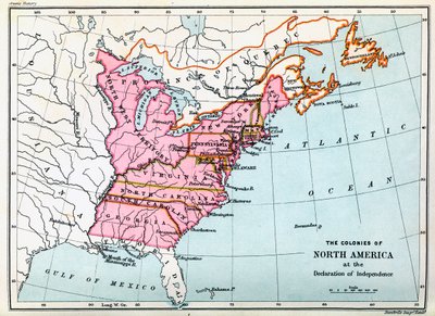 Colonias de Norteamérica en 1776 (imprimir) de Unbekannter Künstler