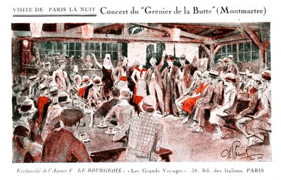 Concierto en el Grenier de la Butte, Montmatre de Unbekannter Künstler