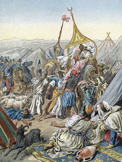 Conquista de Argelia por Francia: Captura del Smalah de Abd-el-Kader en Taguin por el duque de Aumale (1843) de Unbekannter Künstler