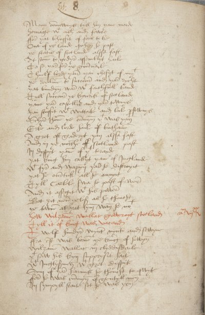 Copia de la Crónica de Andrew of Wyntoun, Fol 319 verso, detalle, c.1550 de Unbekannt
