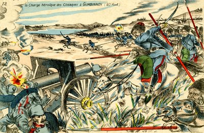 Carga cosaca en Gumbinnen, 20 de agosto de 1914. de Unbekannter Künstler