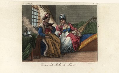 Traje de las mujeres de la isla de Tino, Italia de Unbekannt