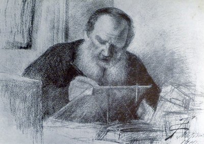 Conde León Tolstoi (9 de septiembre de 1828 - 20 de noviembre de 1910) de Unbekannter Künstler