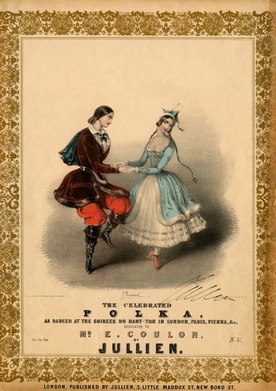 Pareja bailando la Polka c de Unbekannter Künstler