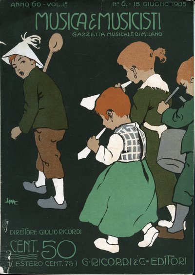 Portada de la revista musical italiana "Musica e Musicisti", Gazzetta Musicale di Milano, Ricordi de Unbekannter Künstler