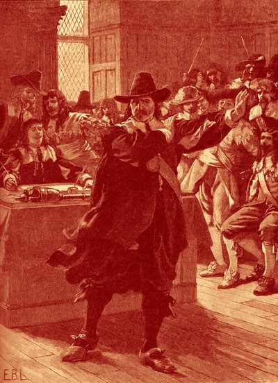 Cromwell dirigiéndose al largo parlamento de Unbekannter Künstler