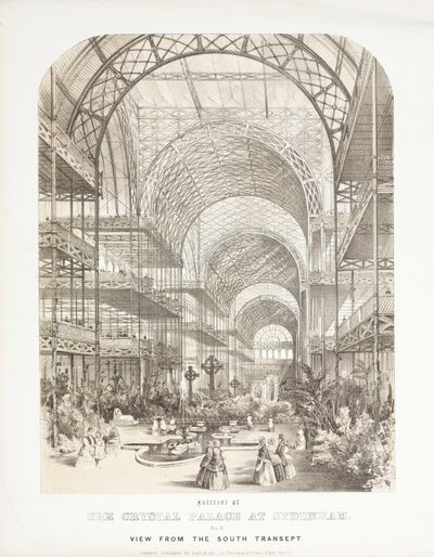 Palacio de Cristal, post-Gran Exposición Vista desde el transepto sur, Palacio de Cristal, Sydenham de Unbekannt