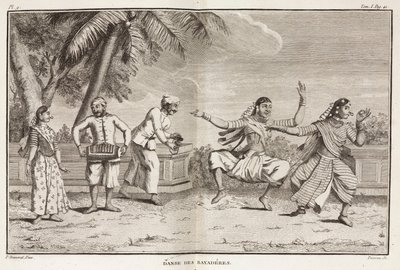 Bailarines y músicos, India de Unbekannt