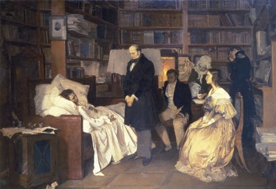Muerte de Pushkin, pintura de Dimitry Belyukin de Unbekannt