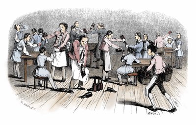 Debut de la historieta: grabado de "Nouveaux voyages en zig-zag" de Rodolphe Topffer (1799-1846) de Unbekannter Künstler