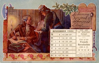 Declaración de los Derechos del Hombre 1789 de Unbekannter Künstler