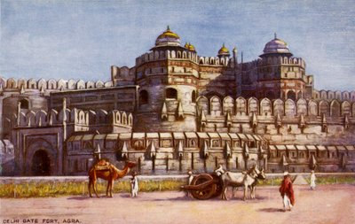 Fuerte de la Puerta de Delhi, Agra, principios del siglo XX (tarjeta postal) de Unbekannter Künstler