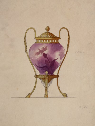 Diseño para un brule-perfume de vidrio Art Nouveau montado, Casa de Carl Faberge de Unbekannt