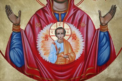 (detalle) de un icono en la iglesia búlgara de San Esteban, Estambul, Turquía de Unbekannt