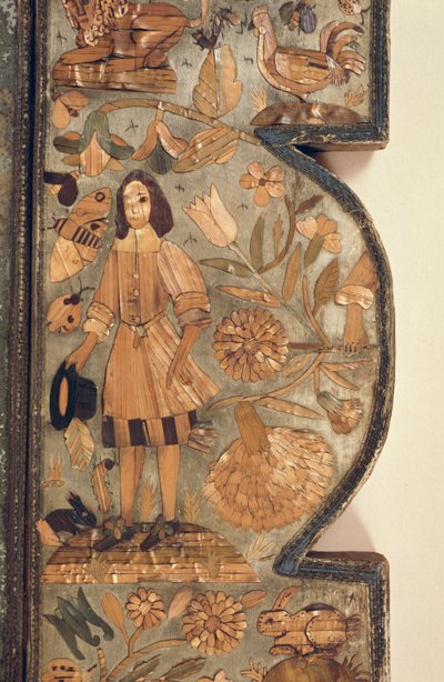 (detalle) de marquetería de paja del marco del espejo c.1670 de Unbekannt