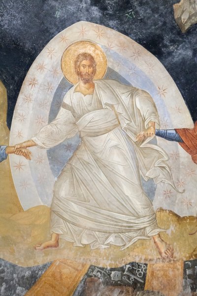 Detalle del fresco de Anastasis, iglesia de San Salvador de Chora, Parekklesion de Unbekannter Künstler