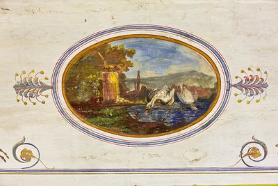 Detalle de la decoración con cisnes, Salón Rojo, Apartamento Real, Palacio Real o Palacio de los Normandos, Palermo, Sicilia, Italia (foto) de Unbekannter Künstler