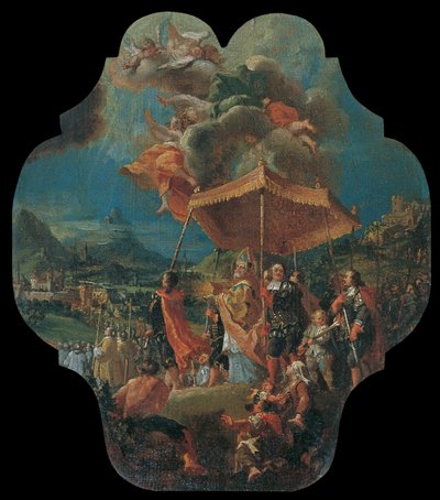 El traslado del Lugar Santísimo de Säben a Brixen (970 d. C.) de Unbekannter Künstler