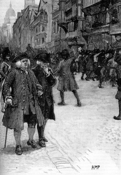 El Dr. Samuel Johnson viendo los disturbios de Gordon de Unbekannter Künstler