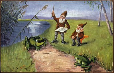 Enanos y ranas, c.1910 (Tarjeta postal) de Unbekannter Künstler