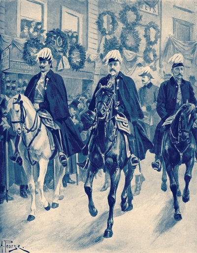 Eduardo VII en el cortejo fúnebre de la reina Victoria de Unbekannter Künstler