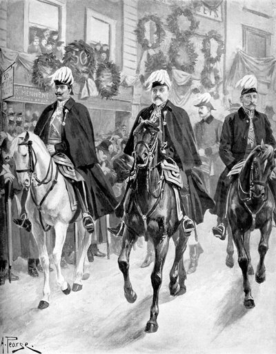 Eduardo VII en el cortejo fúnebre de la reina Victoria de Unbekannter Künstler