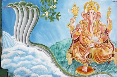 Dios hindú con cabeza de elefante Ganesh, Katmandú, Nepal de Unbekannt