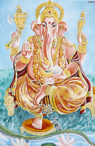 Dios hindú con cabeza de elefante Ganesh, Katmandú, Nepal de Unbekannt