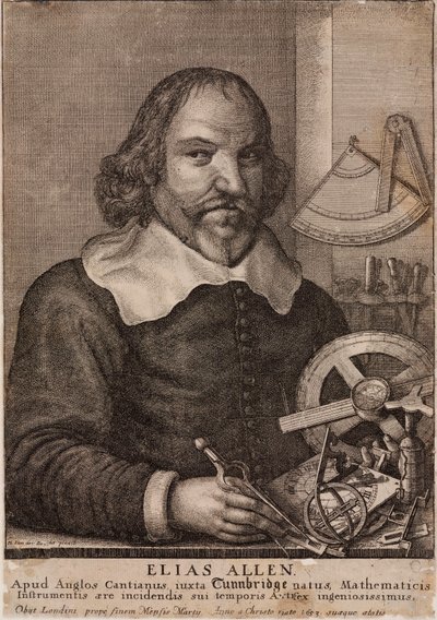 Elias Allen, matemático y fabricante de instrumentos, c.1630 de Unbekannt