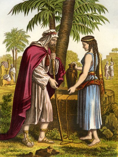 Eliezer y Rebeca / Rebeca, - Biblia de Unbekannter Künstler
