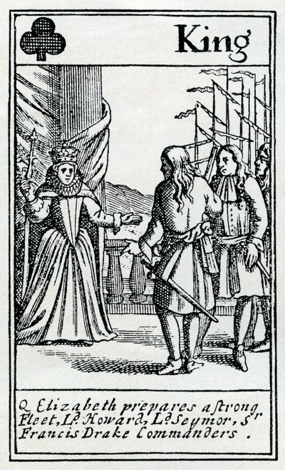 Isabel ante la Armada Española (grabado) de Unbekannter Künstler