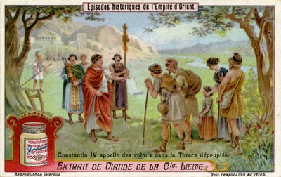 Emperador Constantino IV y colonos de Unbekannt