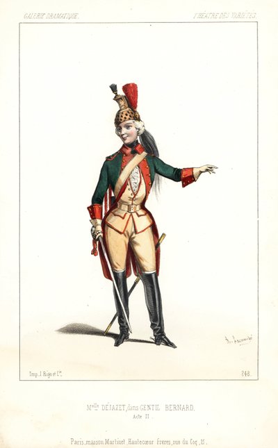 La actriz inglesa Pauline Virginie Dejazet como Gentil Bernard, ou L