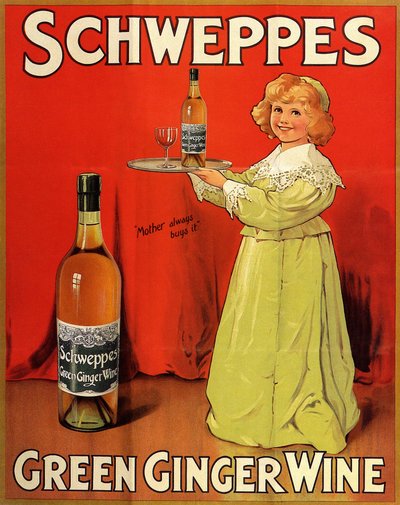 Cartel publicitario inglés de los refrescos "Schweppes Green Ginger Wine de Unbekannter Künstler