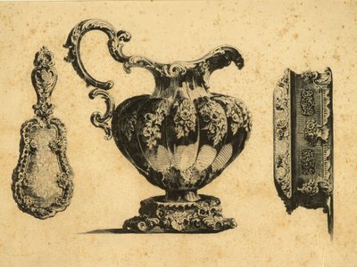 Grabado que representa tres accesorios de belleza por el Príncipe Pavel (Paul) Grigoryevich Demidoff (1738-1821) de Unbekannt