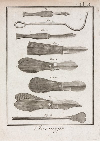 Equipamiento, Cuchillos y bisturíes quirúrgicos de la Edad Moderna de Unbekannt