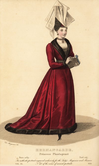Ermengarda, Princesa Plantagenet, hija de Fulco IV, el Rechin, y la condesa bruja Hildegarda de Beaugency de Unbekannt