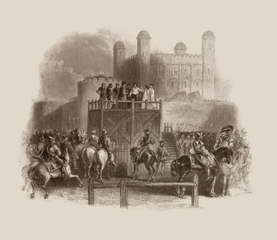 Ejecución de John Dudley en 1553 (grabado) de Unbekannter Künstler