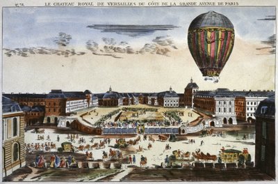 Experimente con un globo aerostático en Versalles de Unbekannter Künstler