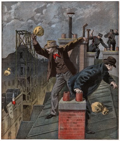 Extrema derecha durante el caso Dreyfus. 1899 (grabado) de Unbekannter Künstler
