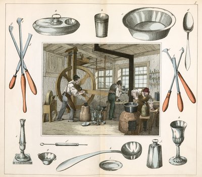 Fabricación, Cuchillería El hojalatero, o peltre de Unbekannt