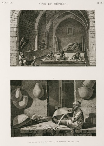 Fabricantes de esteras y tejedores de cestas, Egipto, c. 1798 de Unbekannt