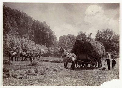 Escenas de agricultura, Cosecha y almacenamiento, Heno pre-1900, c. 1890 de Unbekannt