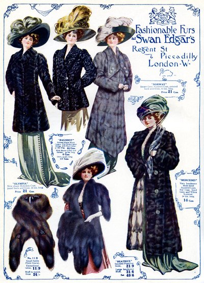 Moda: Anuncio "Pieles a la moda de Unbekannter Künstler