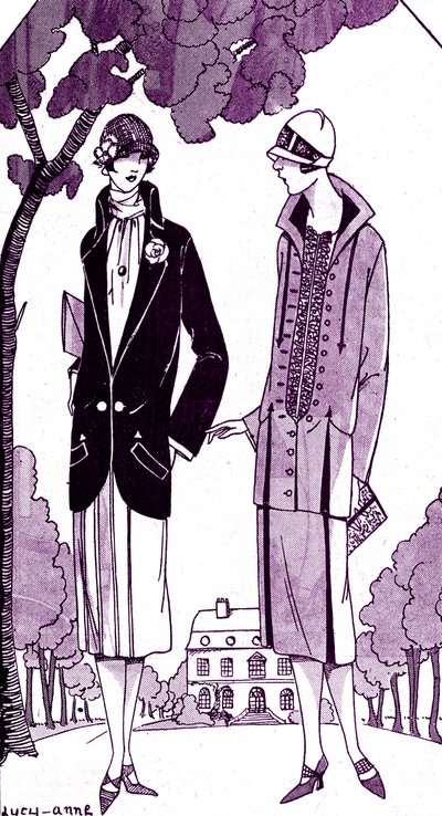 Moda: vestidos de día / trajes en mayo de 1925 de Unbekannter Künstler