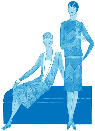 Moda: vestidos en la primavera de 1928 de Unbekannter Künstler