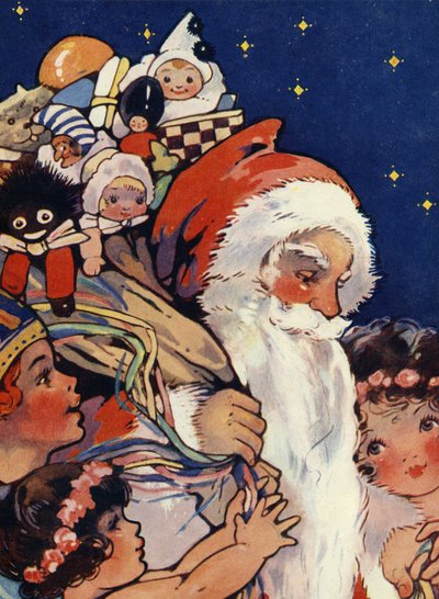 Papá Noel con un saco de juguetes para los niños de Unbekannter Künstler