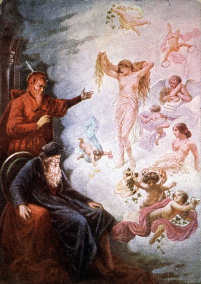 Fausto y Mefistófeles, principios del siglo XX (tarjeta postal) de Unbekannter Künstler