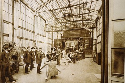Rodaje en el Studio de Montreuil (cerca de París, estudio de Melies) c. 1900 de Unbekannter Künstler